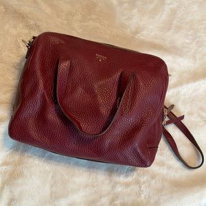 Fossil Burgundy Sydney Satchel